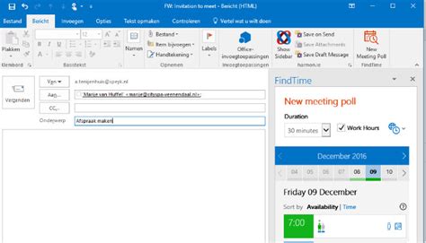 Professionele datumprikker voor Outlook: Findtime